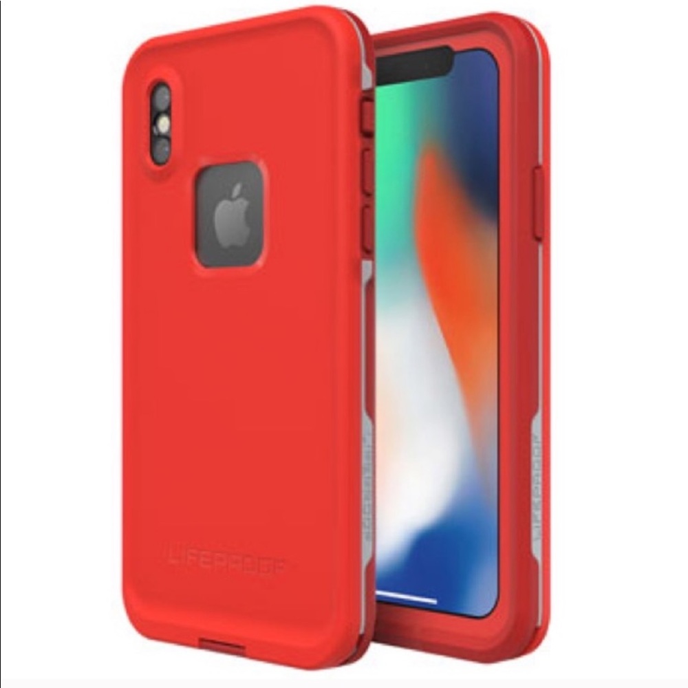 NEW RED LIFEPROOF FRĒ FRE CASE FOR IPHONE X
